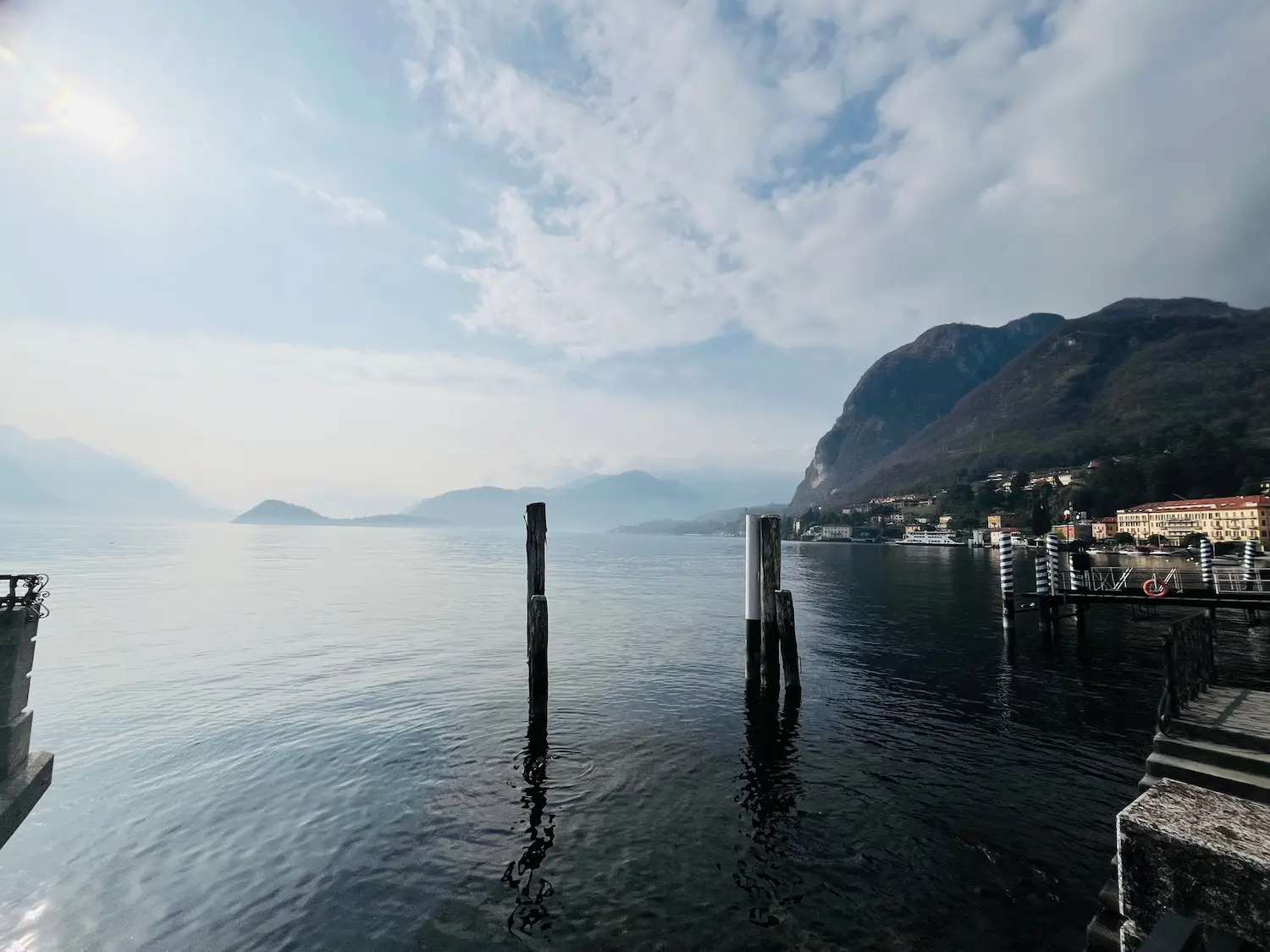 Morning view from Menaggio across the lake