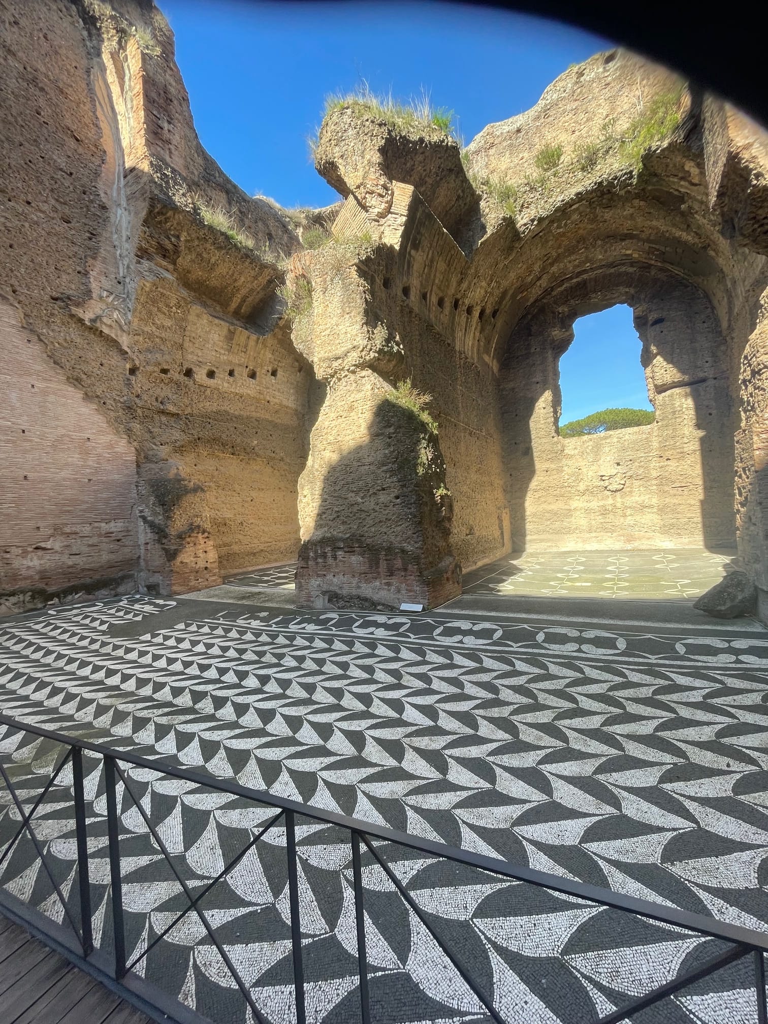 Ancient mosaic floor at the Baths of Caracalla, Rome