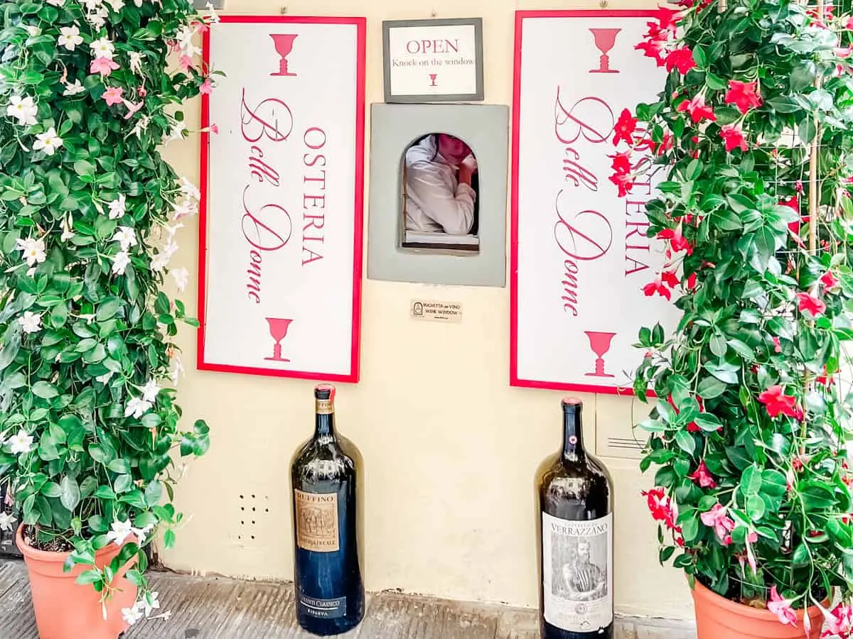 Osteria Belle Donne Wine Window