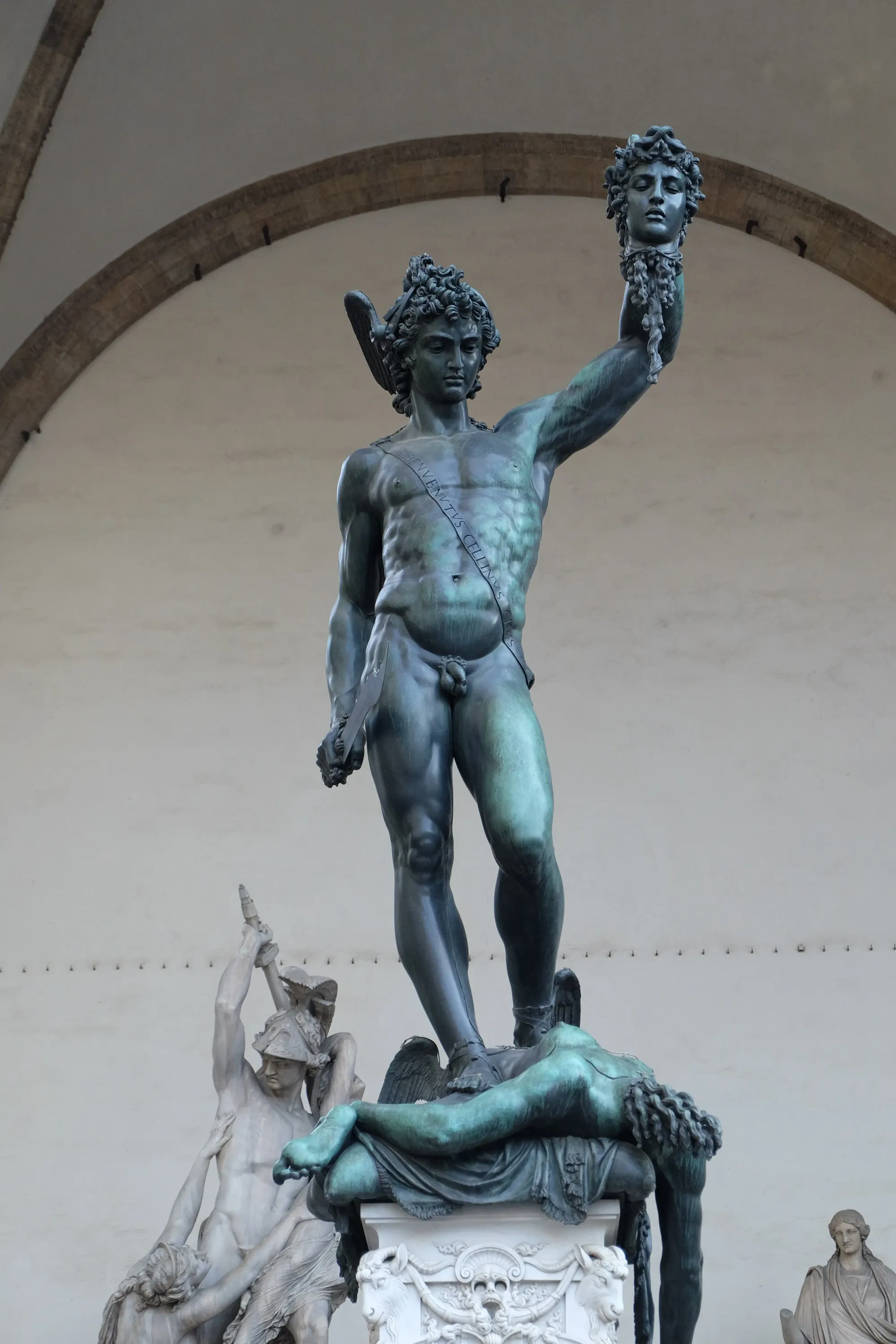 Perseus holding the head of Medusa