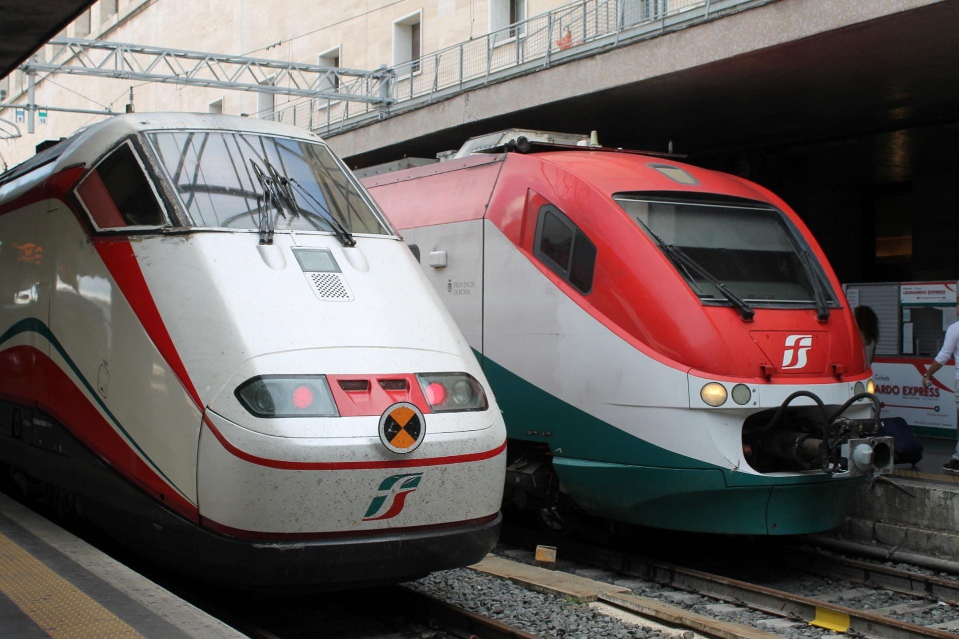 Trains on platform in Italy