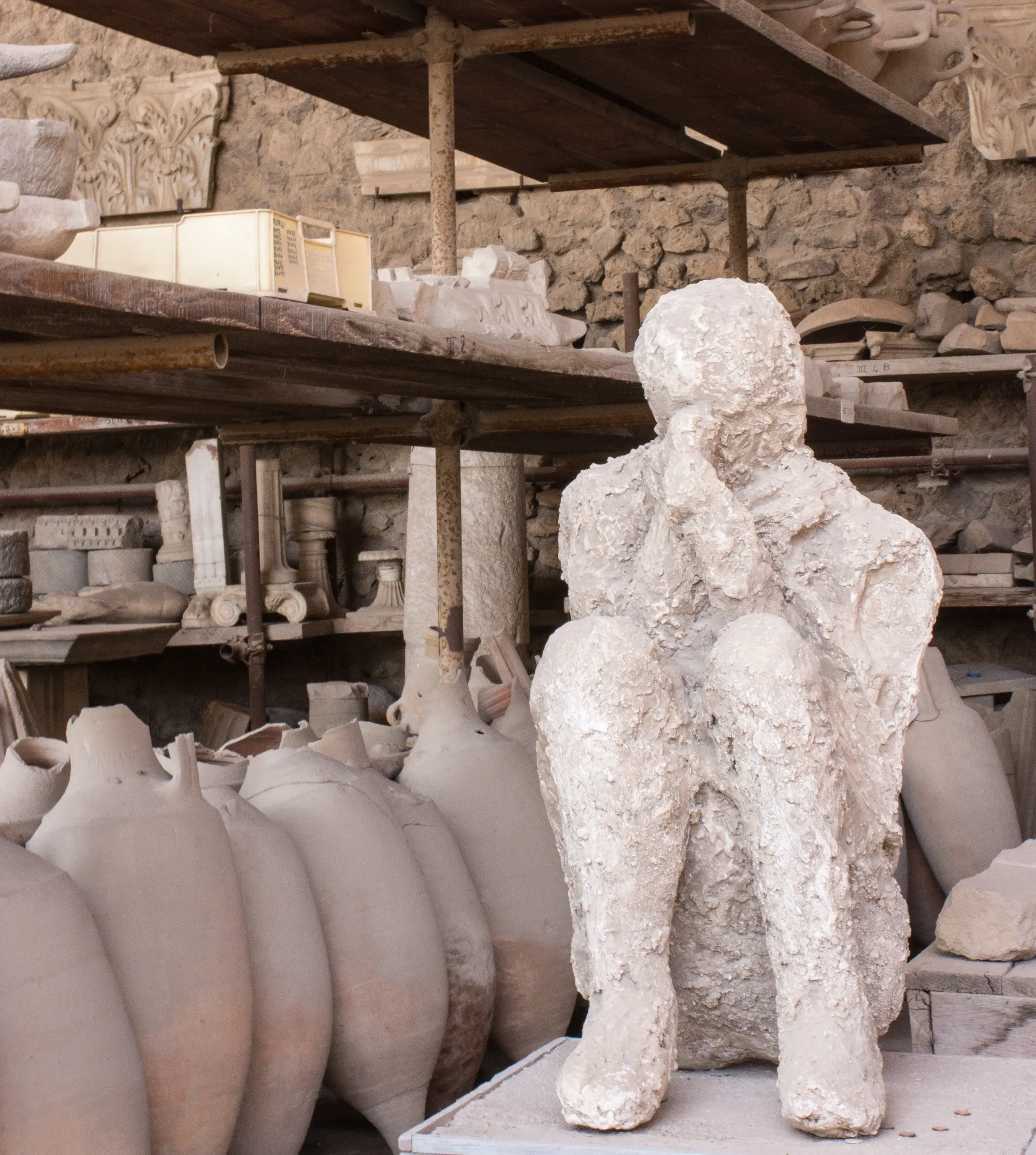 Plaster cast of a victim of the Eruption of Vesuvius in 79 AD