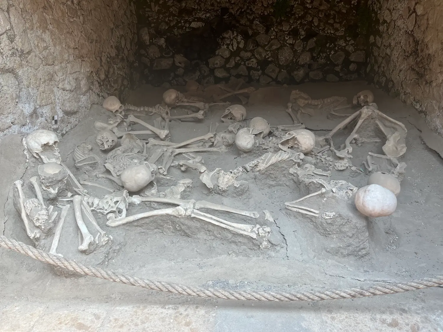 The skeletons in the boathouses of Herculaneum of the people for whom the boats never came