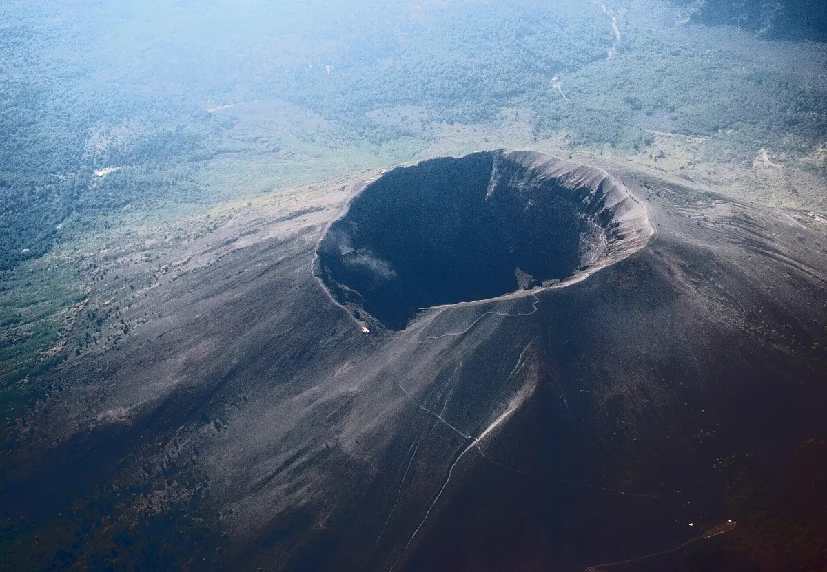 Aerial view of Vesuvius Crater