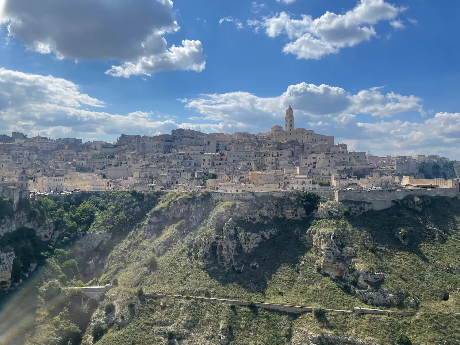 The most famous panoramic view of Matera from Belvedere di Murgia Timone