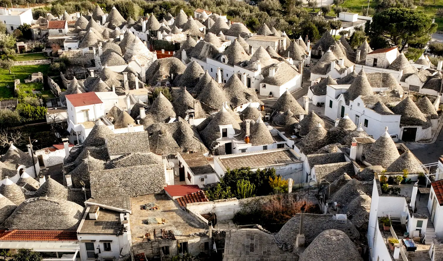 Aerial view of Alberobello