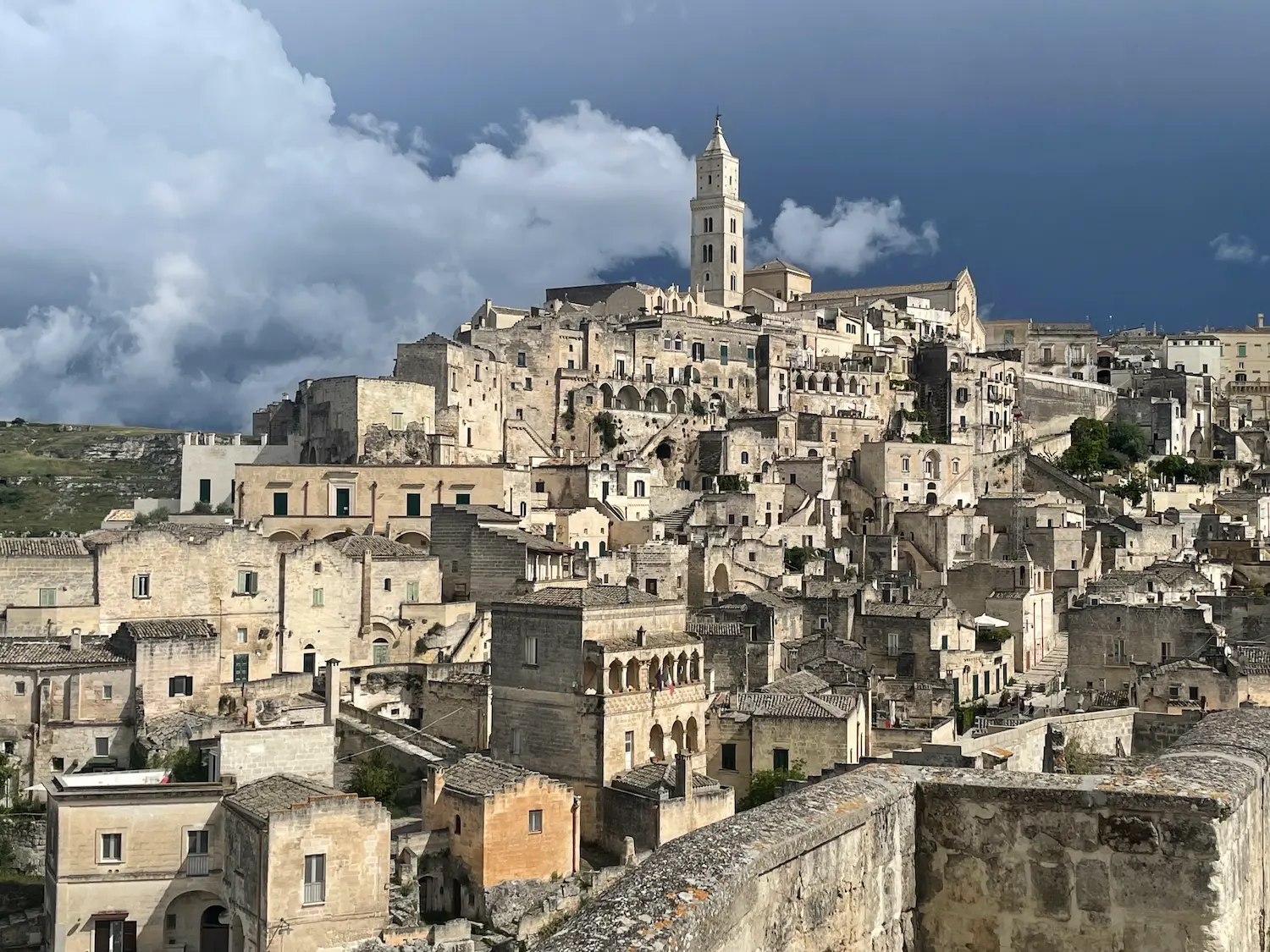 The white stoned houses of Matera (the city of cave dwellings)
