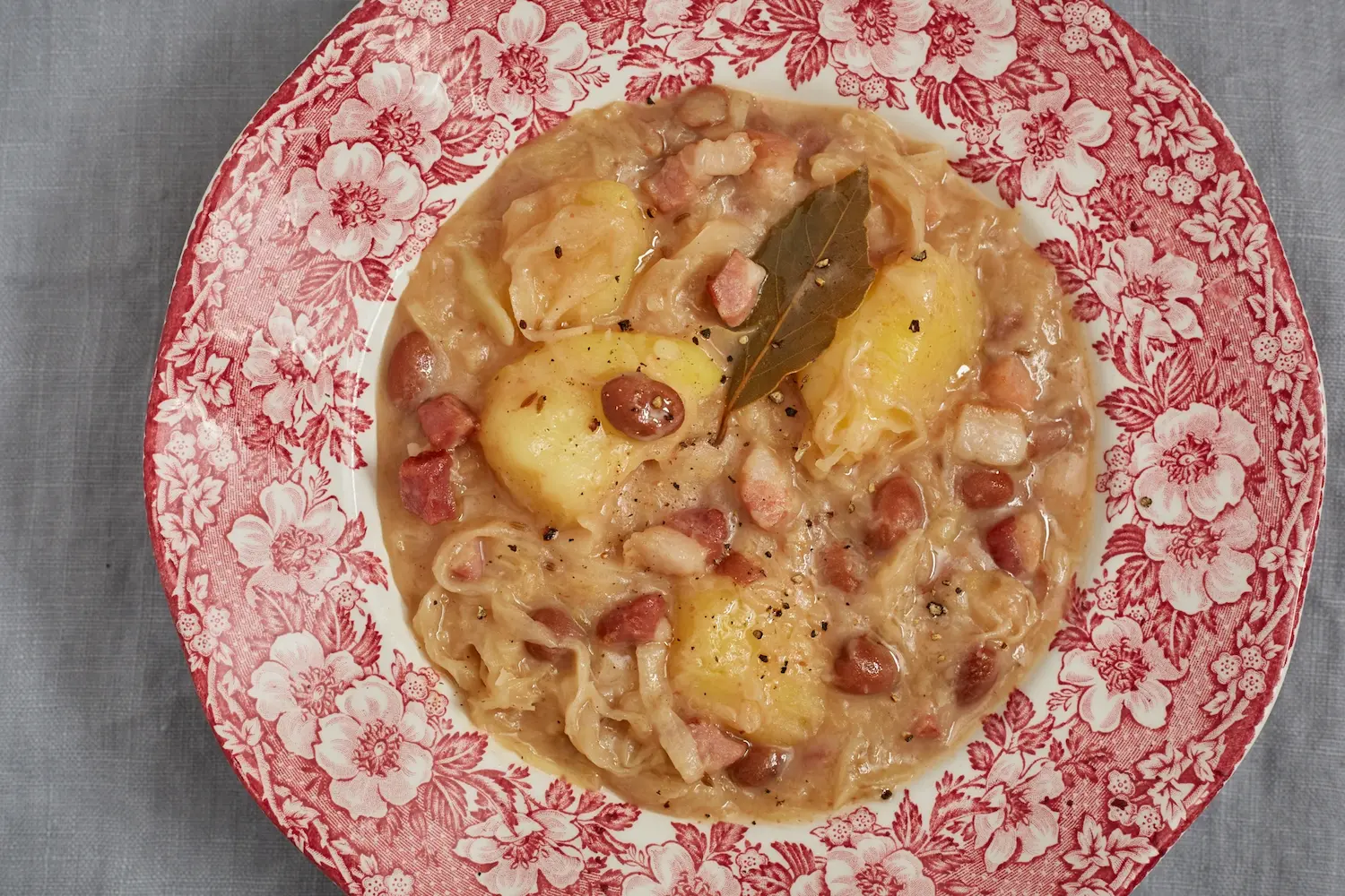 Jota, a hearty soup of beans, sauerkraut and potato.