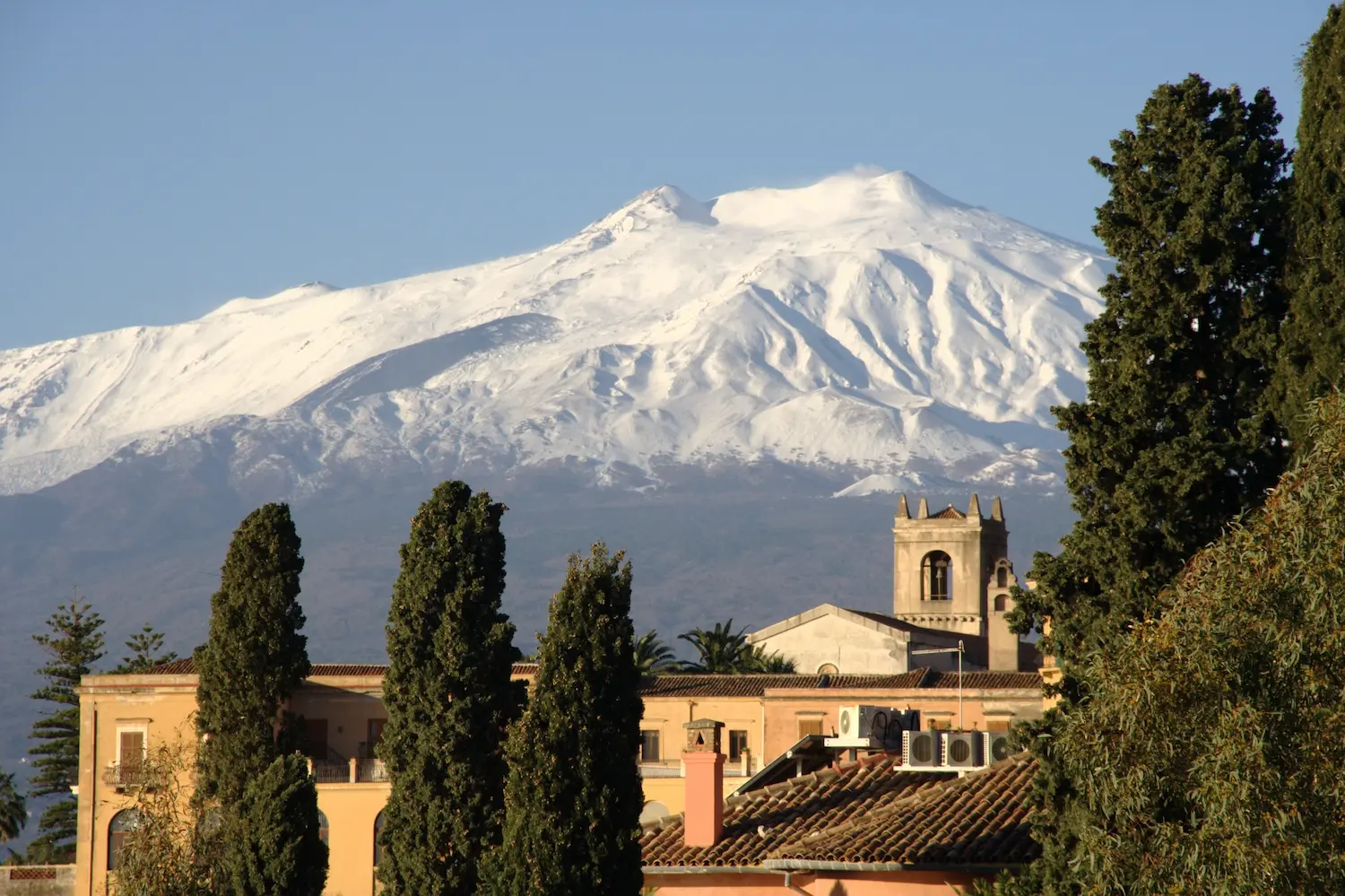 Snow-covered, Mount Etna