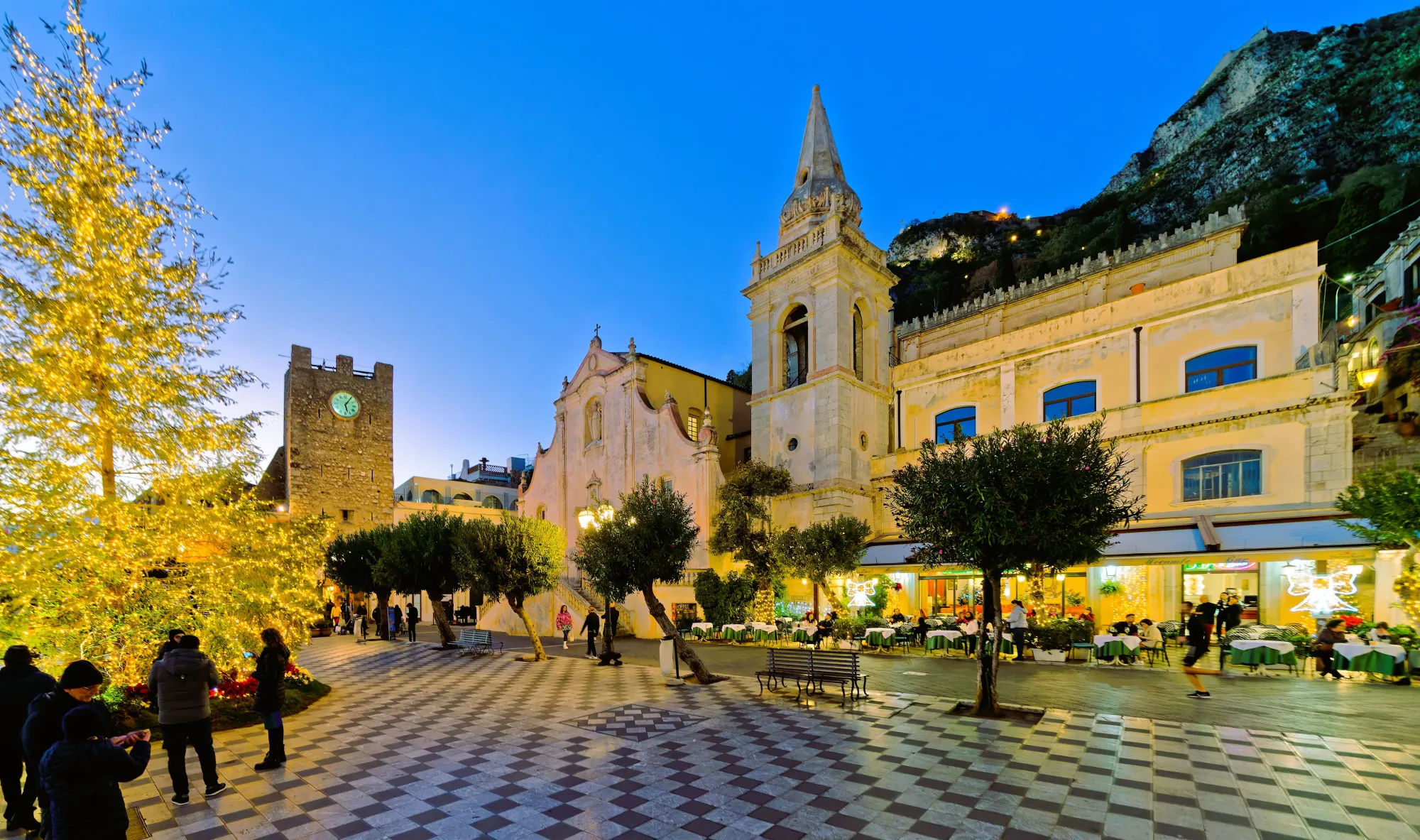 Piazza IX Aprile, Taormina's main square.
