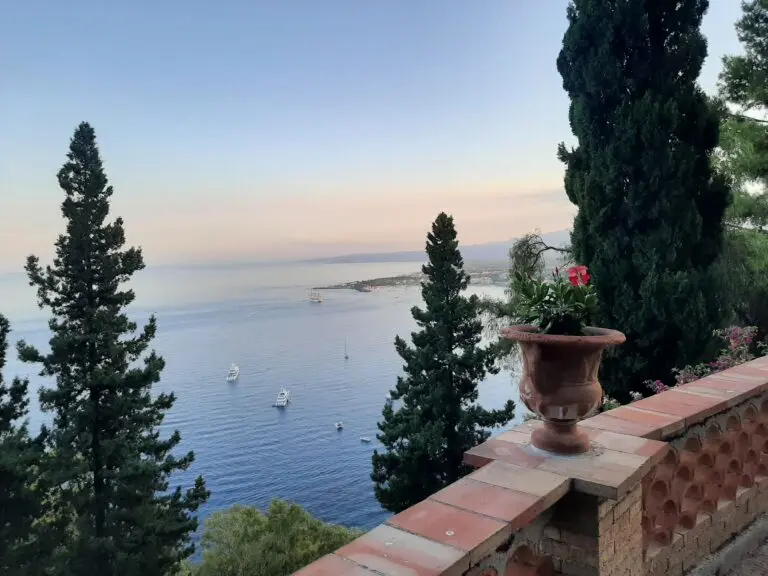 The view over the sea from Villa Comunale, Taormina
