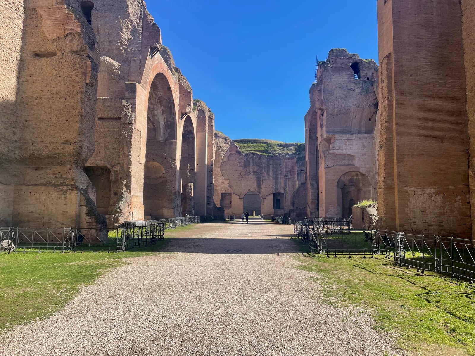 View through the arches of the Baths of Caracalla, Rome